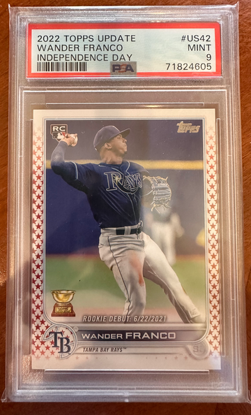 2020 topps update wander Franco Independence Day /76 psa 9