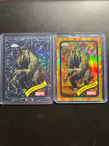 Man-Thing 2025 Topps Chrome Human Torch Ref. /39 & Web Ref. /399