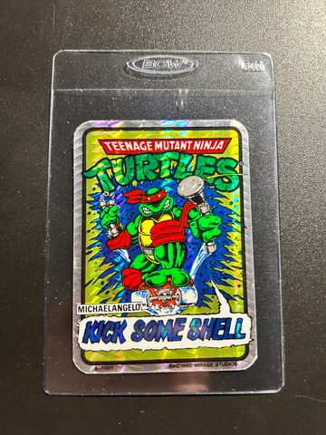 RARE 1990 Ninja Turtles Michelangelo Vending Machine Prism Sticker