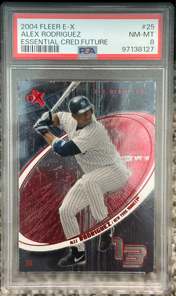 2004 Fleer EX Credentials Alex Rodriguez Future 22/41 PSA 8