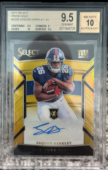 2017 Select Saquon Barkley XRC Gold 5/10 Auto BGS 9.5/10 RC