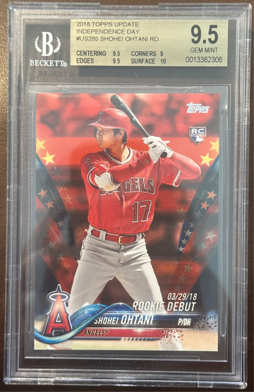 2018 Shohei Ohtani Topps Update Independence Day RC /76 BGS 9.5