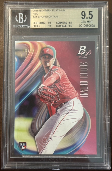 2018 Shohei Ohtani Bowman Platinum Red /10 RC BGS 9.5 True Gem+