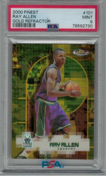 2000-01 Topps Finest Gold Refractor #101 Ray Allen /100 (PSA 9)
