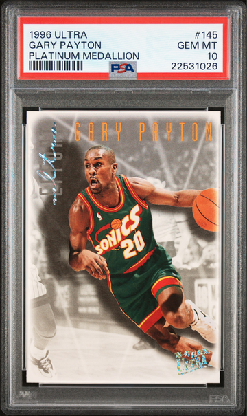 1996 Fleer Ultra Platinum Medallion Ultra Effort Gary Payton #145