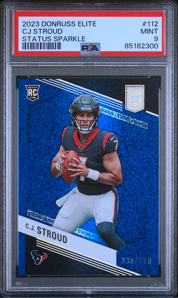 CJ STROUD 2023 ELITE STATUS SPARKLE /299 PSA 9 