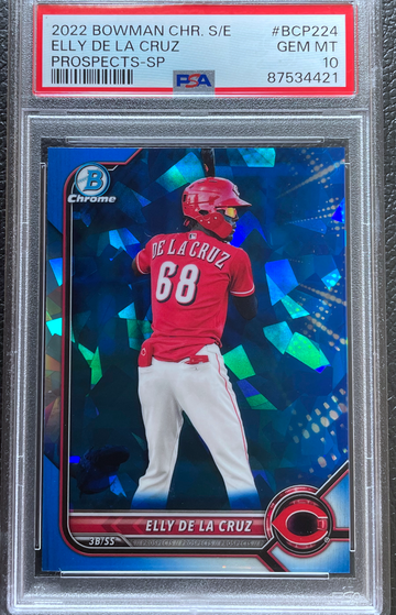 ELLY DE LA CRUZ 2022 BOWMAN CHROME SAPPHIRE EDITION PROSPECTS SP PSA 10