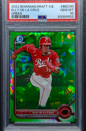 ELLY DE LA CRUZ 2022 BOWMAN DRAFT SAPPHIRE EDITION GREEN PSA 10
