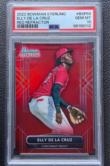 ELLY DE LA CRUZ 2022 BOWMAN STERLING RED REFRACTOR /5 PSA 10