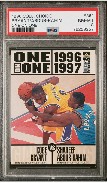 1996 Collectors Choice Kobe Bryant/Abdur-Rahim PSA 8