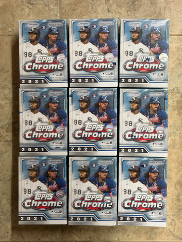 2021 Topps Chrome Baseball Blaster Box Lot - 9 Boxes