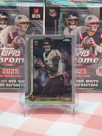 2025 Topps Chrome Football NFL Tyler Shough Refractor (RC) #398 ROOKIE SAINTS