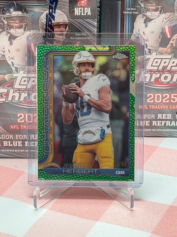 Justin Herbert 2025 Topps Chrome Refractor /99