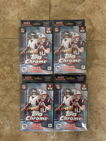 2025 Topps Chrome Football Hanger Box Lot - 4 Boxes