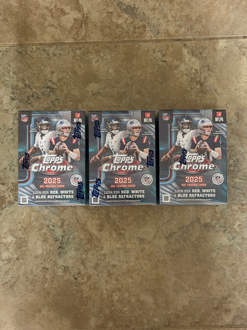 2025 Topps Chrome Football Blaster Boxe Lot - 3 Boxes