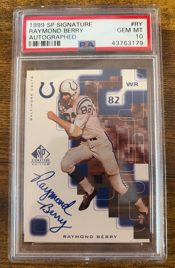 1999 SP Signature Raymond Berry Autograph PSA 10