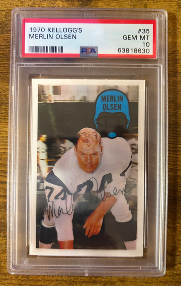 1970 Kellogg’s Merlin Olsen PSA 10
