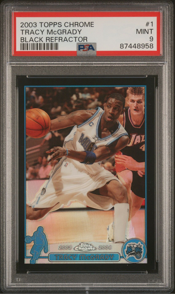 2003 Topps Chrome Tracy McGrady Black Refractor PSA 9