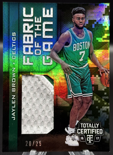 2016 Totally Certified Jaylen Brown Fabric of the Game Rookie Camo Patch /25