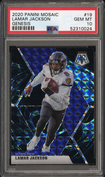 2020 Mosaic Lamar Jackson Genesis PSA 10