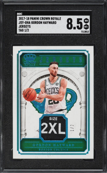 2017 Crown Royale Gordon Hayward Jerseys Tag 1/2 SGC 8.5