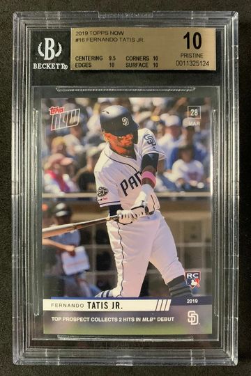 2019 Topps Now #16 Fernando Tatis JR. Rookie RC BGS 10 PRISTINE - DHL Express Air 6-8 Days with Tracking