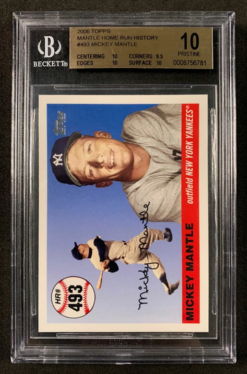 BGS 10 POP 1 MICKEY MANTLE 2006 TOPPS MANTLE HOME RUN HISTORY #493 YANKEES - DHL Express Air 6-8 Days with Tracking