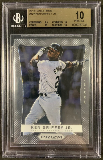 2012 PANINI PRIZM #127 KEN GRIFFEY JR. BGS 10 PRISTINE POP 8 1st PRIZM - DHL Express Air 6-8 Days with Tracking