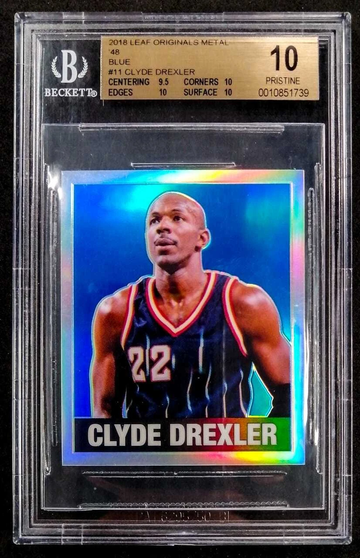 POP 1 BGS 10 Clyde Drexler 2018 Leaf Original Metal Blue 20/20 #11 - DHL Express Air 6-8 Days with Tracking