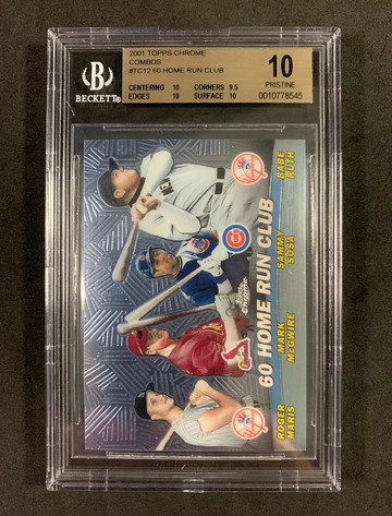 2001 TOPPS CHROME 60 HOME RUN CLUB MARK MCGWIRE MARIS SOSA BABE RUTH BGS 10 - DHL Express Air 5-6 Days with Tracking
