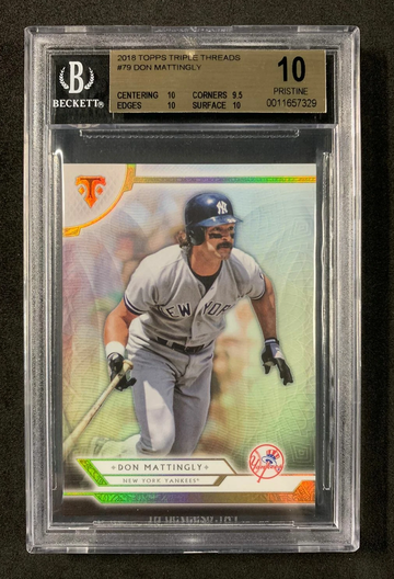 BGS 10 PRISTINE POP 1 2018 Topps Triple Threads #79 Don Mattingly - DHL Express Air 5-6 Days with Tracking from Overseas