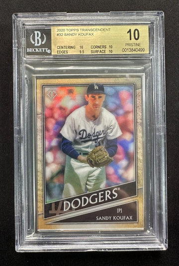 BGS 10 POP 1 2020 Topps Transcendent #32 Sandy Koufax 50/95 - DHL Express Air with Tracking from Overseas