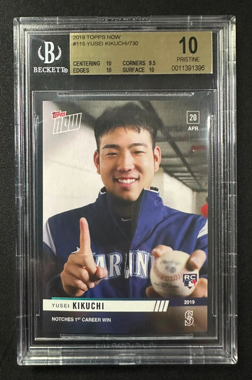 BGS 10 2019 Topps Now #115 Yusei Kikuchi /730 Rookie RC - DHL Express Air with Tracking from Overseas