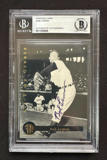 Bob Lemon BAS 1994 The Trading Card Co. Front Row Premium #1 Autograph - DHL Express Air 5-6 Days with Tracking