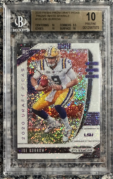 2020 Panini Prizm DP Joe Burrow White Sparkle RC BGS 10