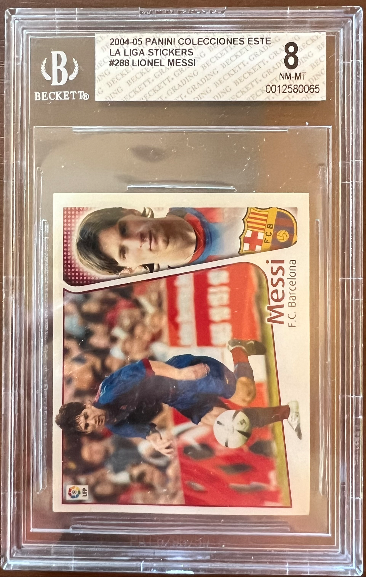 Messi Rookie Panini Sticker 2004 Panini Colecciones Este La Liga Sticker Rookie Lionel Messi BGS 8 ...