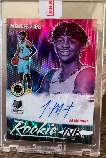 2019-2020 Panini NBA Hoops Premium Stock Ja Morant Rookie On-Card Auto FLASH ROOKIE INK RI-JAM