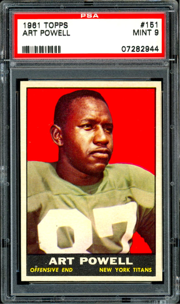 1961 Topps #151  Art Powell  RC  PSA 9  All-Time Raiders Future HOF