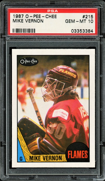 1987 O-Pee-Chee #215 Mike Vernon  RC  HOF  PSA 10  Centered 50-50
