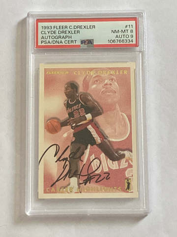 1993 FLEER C DREXLER AUTO PSA 9 