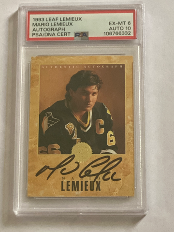 1993 LEAF MARIO LEMIEUX PSA 10 AUTO