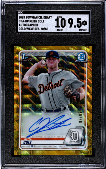 2020 Bowman Chrome Draft Colt Keith Gold Wave Refractor Rookie Auto /50 SGC 9.5