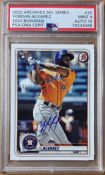 2022  ARCHIVES SIG. SERIES #25 YORDAN ALVAREZ  2020 BOWMAN PSA 9