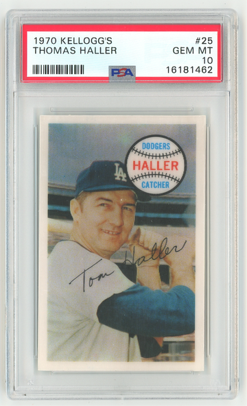 1970 Kellogg's Baseball - #25 Tom Haller PSA 10 GEM MT REGISTRY SET BREAK!!