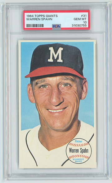 1964 Topps Giants (Now Retired) #3 PSA Registry Set Break #31 Warren Spahn PSA 10