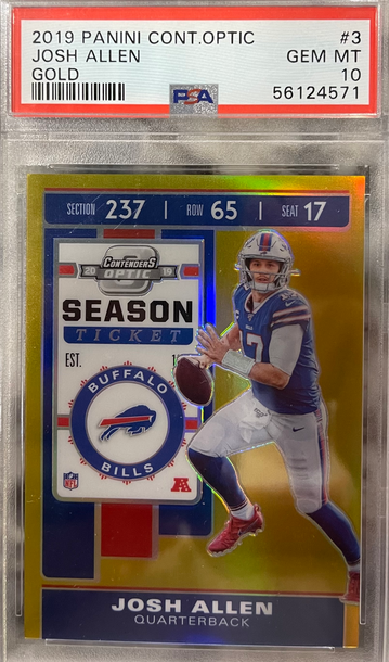 2019 contenders optic Josh allen gold /10