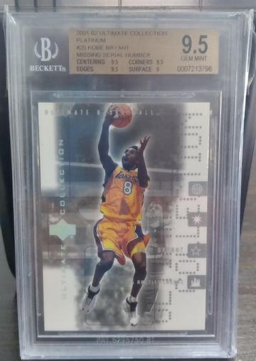 2001-02 ULTIMATE COLLECTION PLATINUM KOBE BRYANT BGS 9.5 