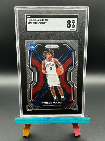 2020 Panini Prizm Tyrese Maxey Base Rookie Card SGC 8 NM/MT (RC)