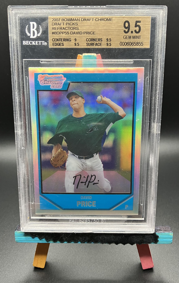 2007 (1st) Bowman Chrome Draft David Price #BDPP55 Refractor BGS 9.5 Gem Mint
