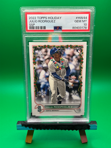2022 Topps Holiday Julio Rodriguez Light Necklace SSP Rookie RC Variation PSA 10